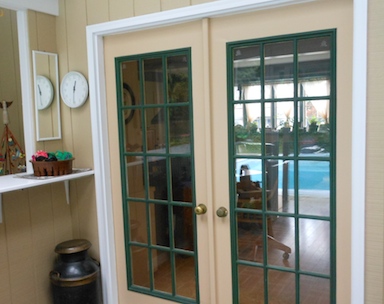 French doors painted almond